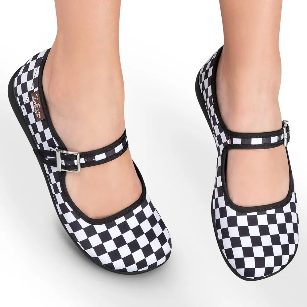 Chocolaticas® Checkers Women's Mary Jane Flat