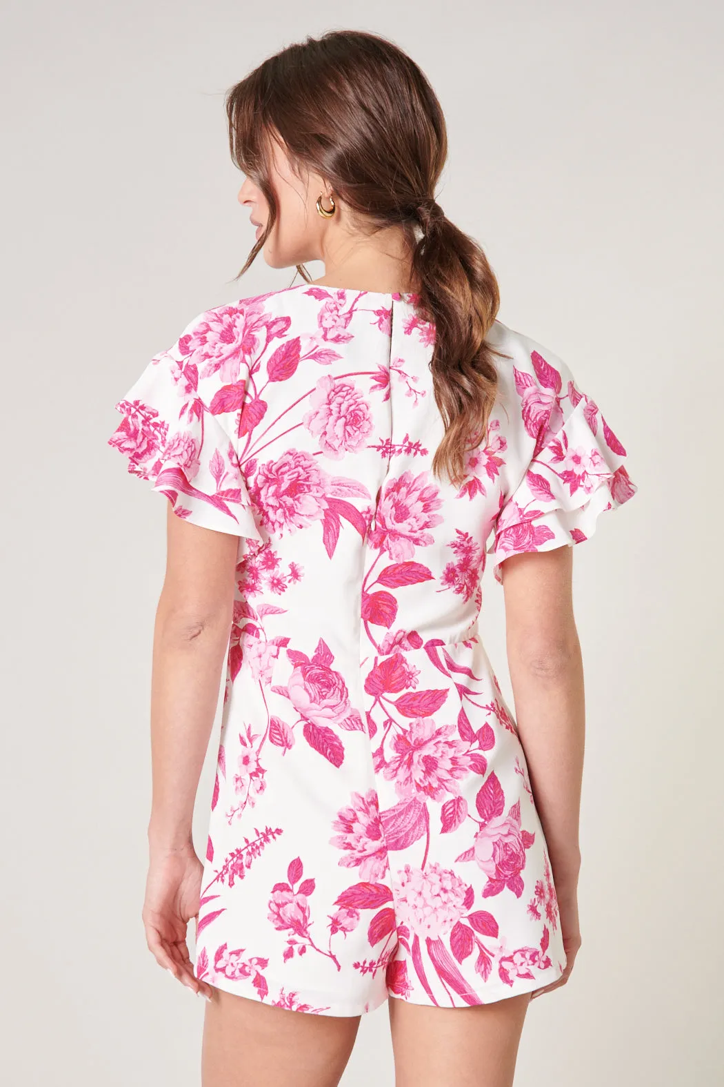 Clarice Floral Open Back Lillian Romper