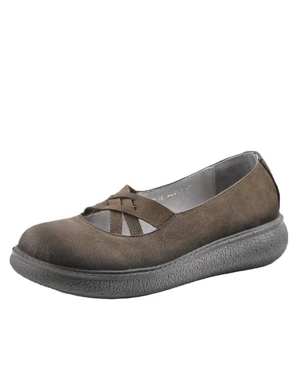 Comfortable Cross Strap Flats Loafers