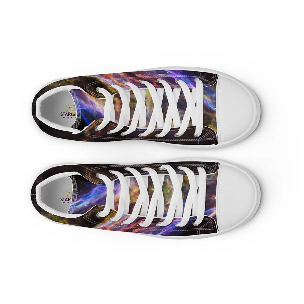 Cosmic Veil Nebula High Top Canvas Sneakers (Women's Sizing)