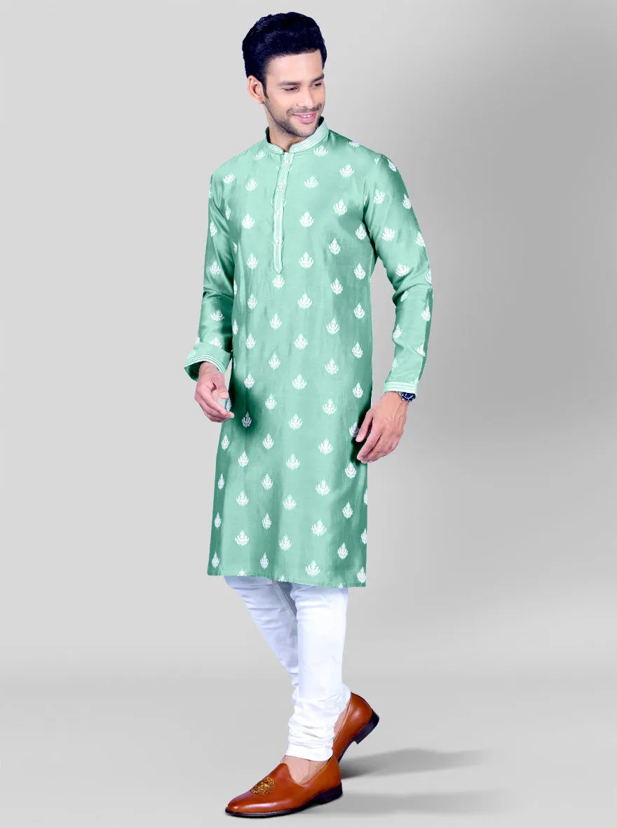 Cream & Green Kurta Set | TULA