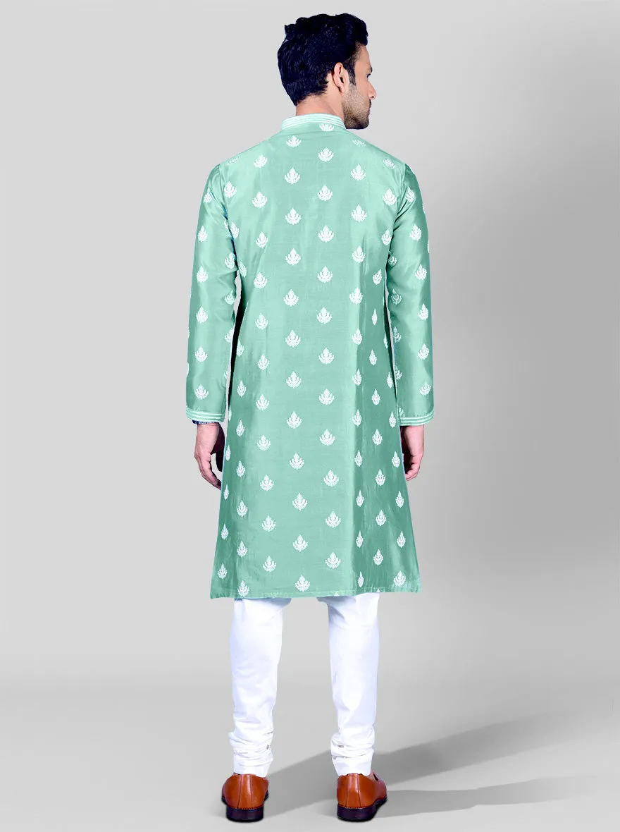 Cream & Green Kurta Set | TULA