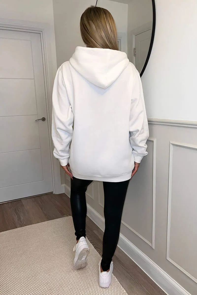 Cream New York Slogan Hoodie