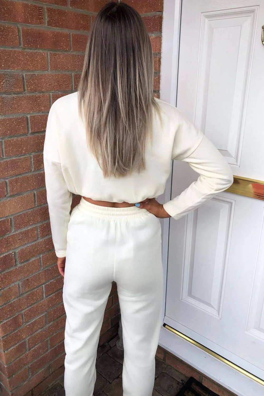 Cream Soft High Neck Lounge Suit