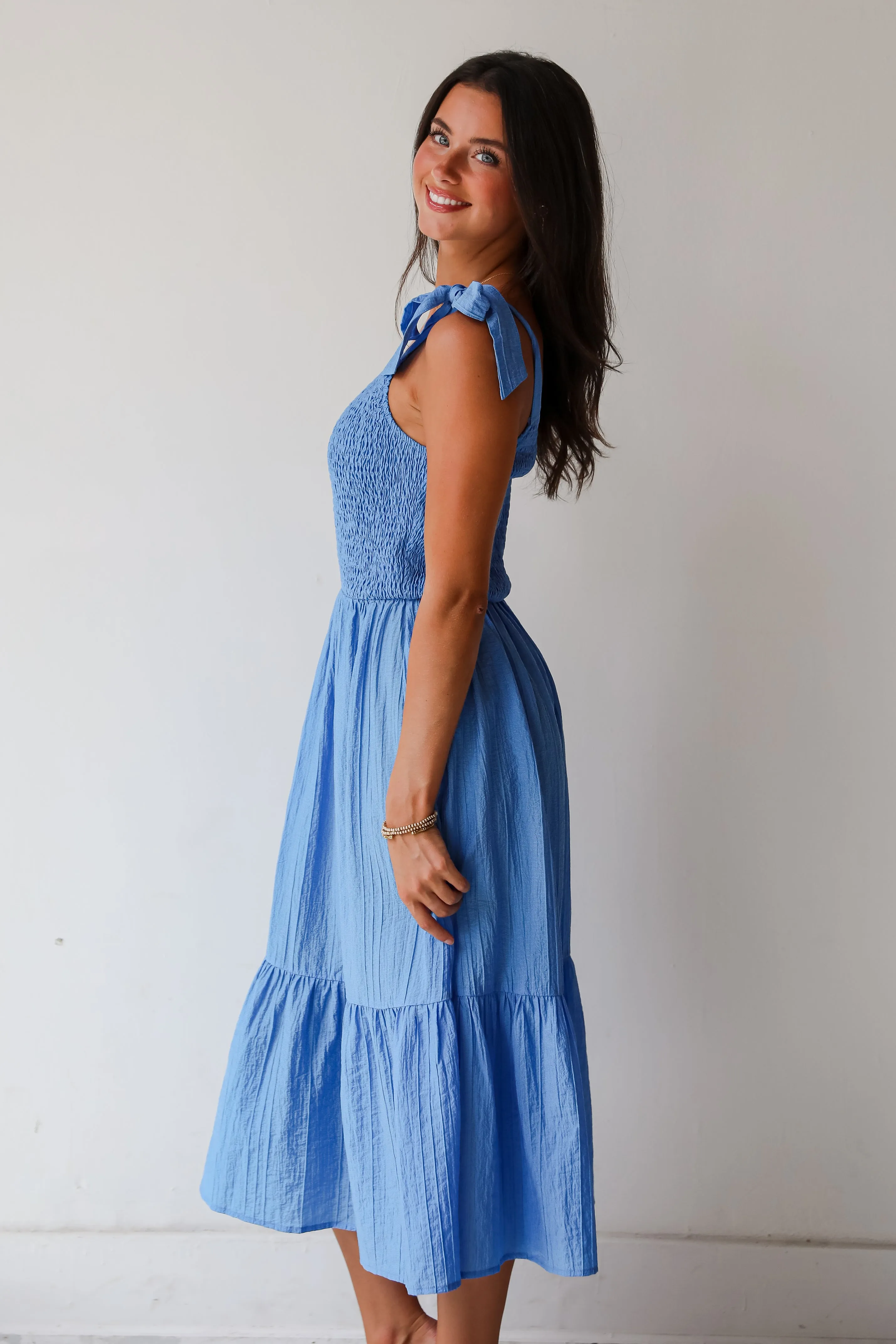 Dedicated To Glamour Blue One-Shoulder Midi Dress