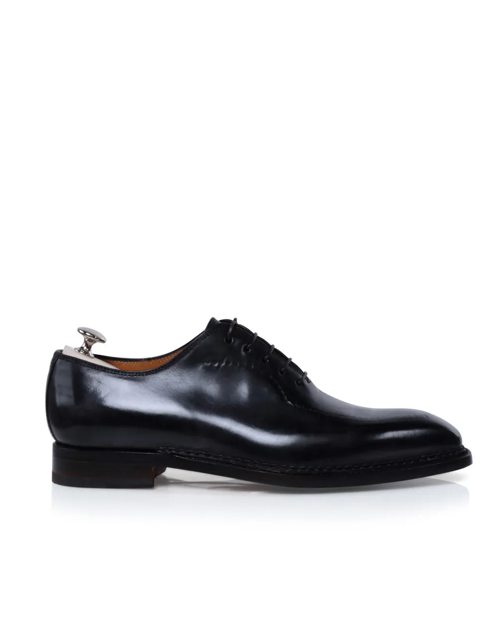 Elegant Reverse Leather Lace Up in Nero Cafe