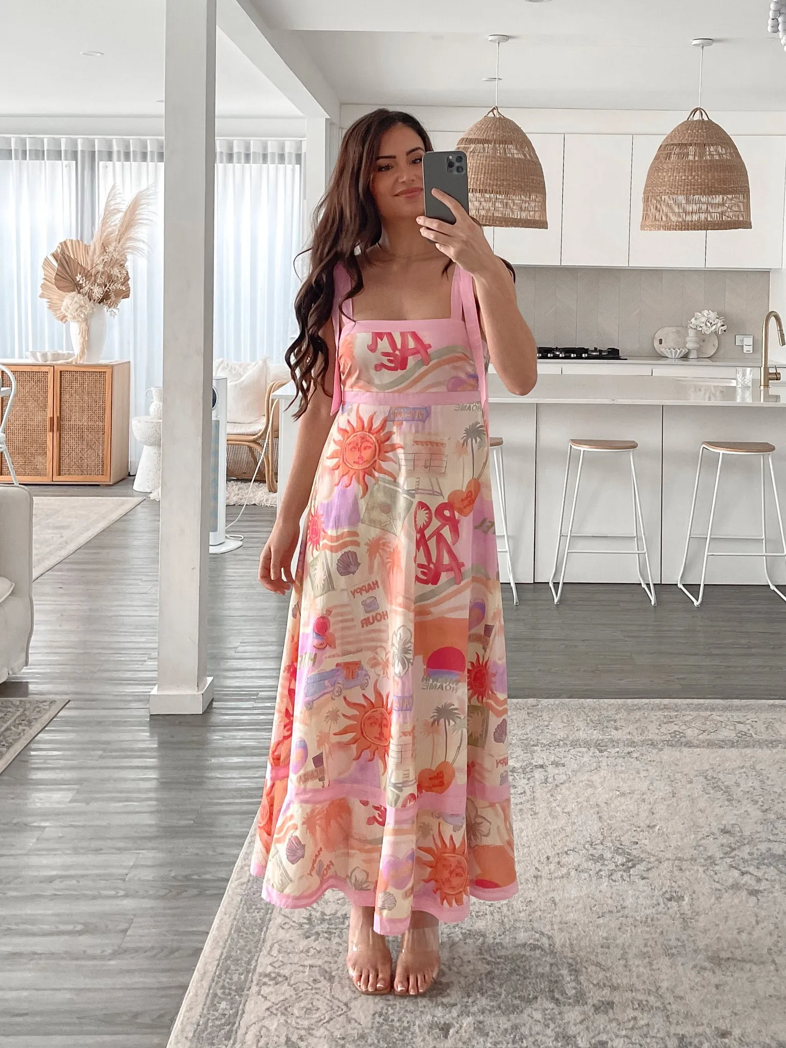 Elinda Dress - Pink Print