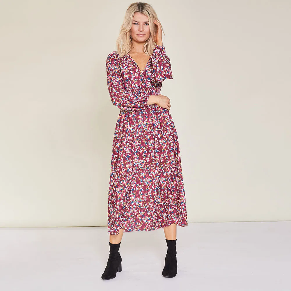 Emily Dress (Floral Burgundy)