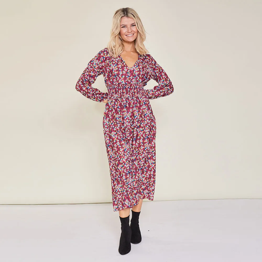 Emily Dress (Floral Burgundy)