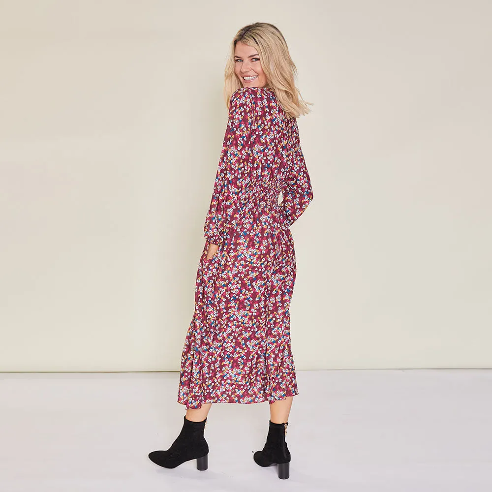 Emily Dress (Floral Burgundy)