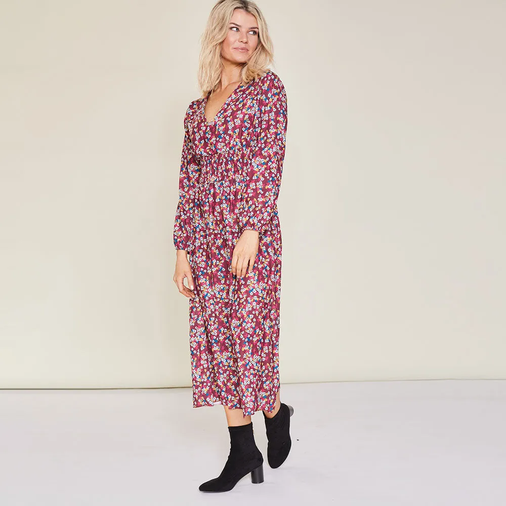 Emily Dress (Floral Burgundy)