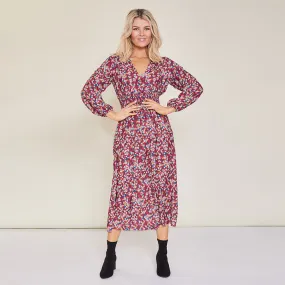 Emily Dress (Floral Burgundy)