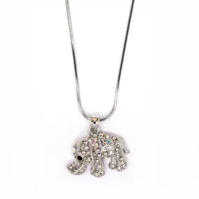 Empire Cove Elephant Pendant Necklace Silver Toned Rhinestone Fashion Jewelry