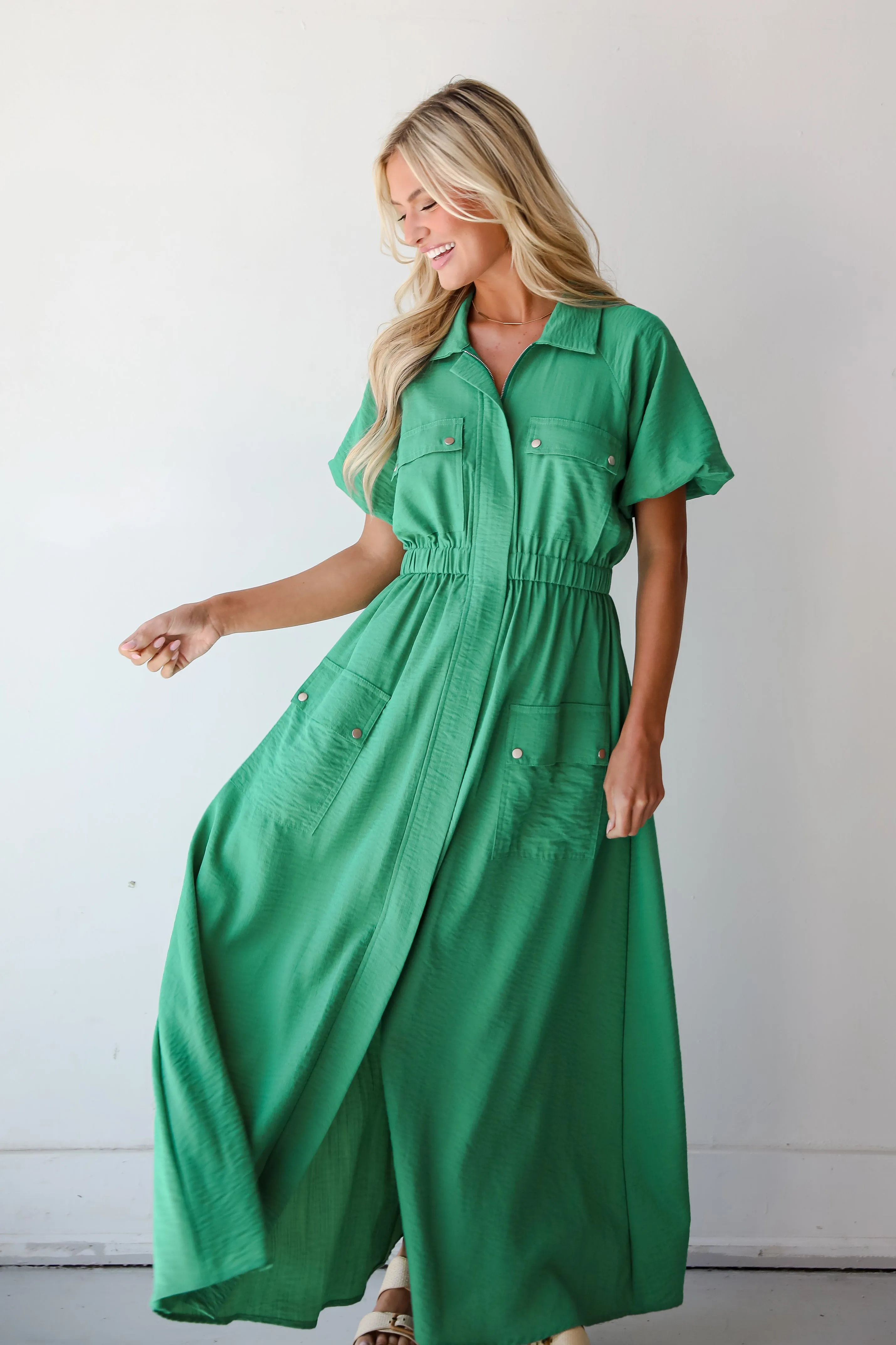 Exceptional Crush Kelly Green Maxi Dress