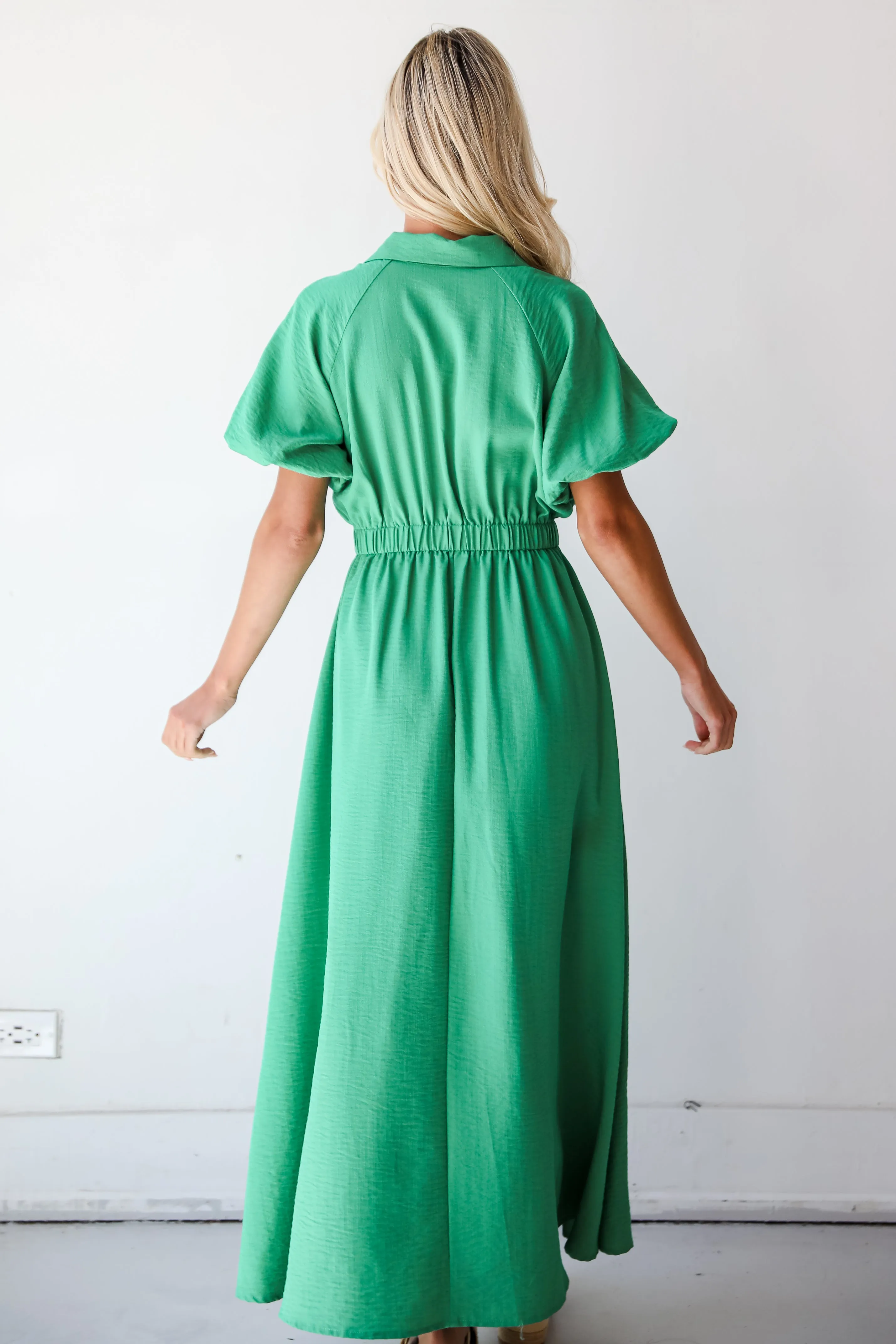 Exceptional Crush Kelly Green Maxi Dress