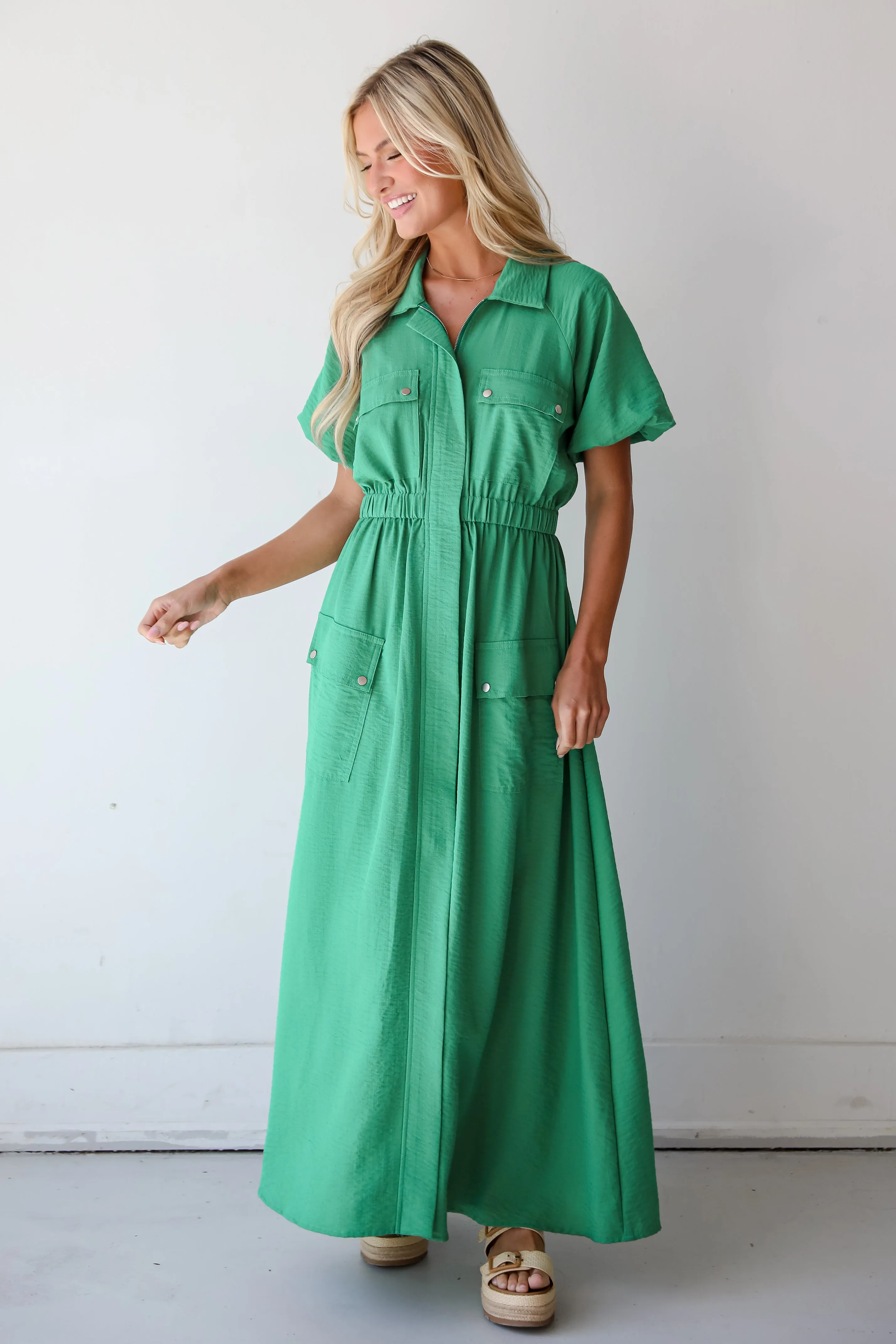 Exceptional Crush Kelly Green Maxi Dress