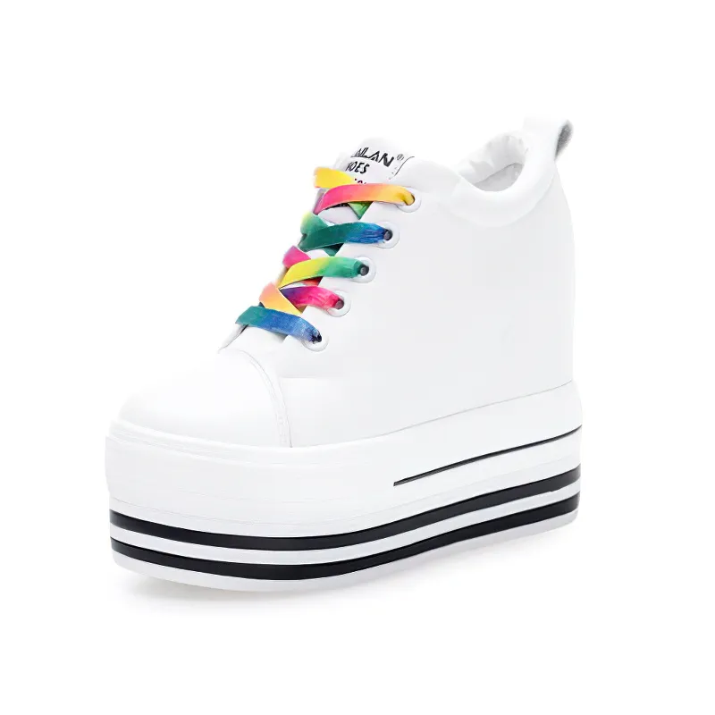 Female Canvas Platform Sneakers / Alternative Lace-up Women's Shoes