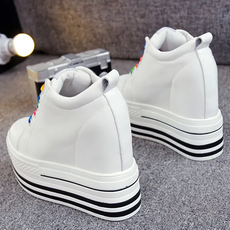 Female Canvas Platform Sneakers / Alternative Lace-up Women's Shoes