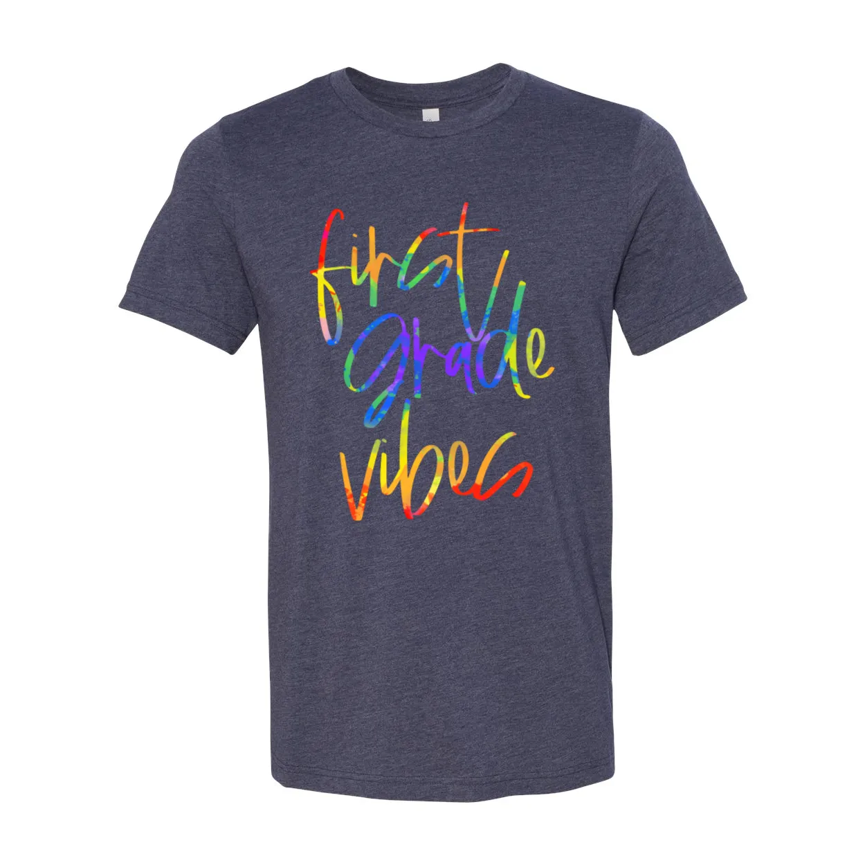 First Grade Vibes Tie Dye Font Tee