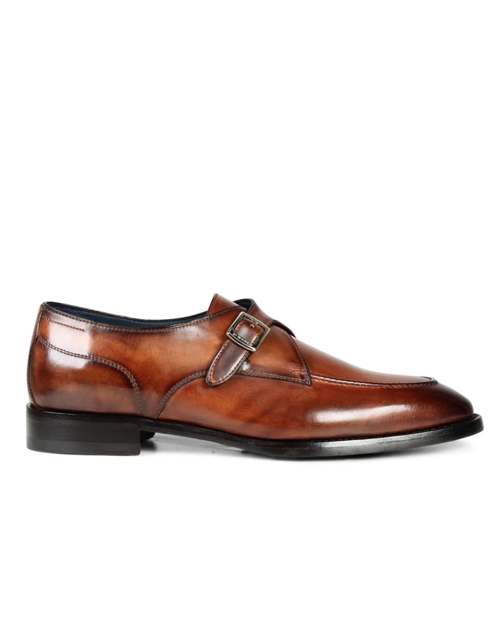 Gavello Flex Leather Monkstrap Loafer in Havana