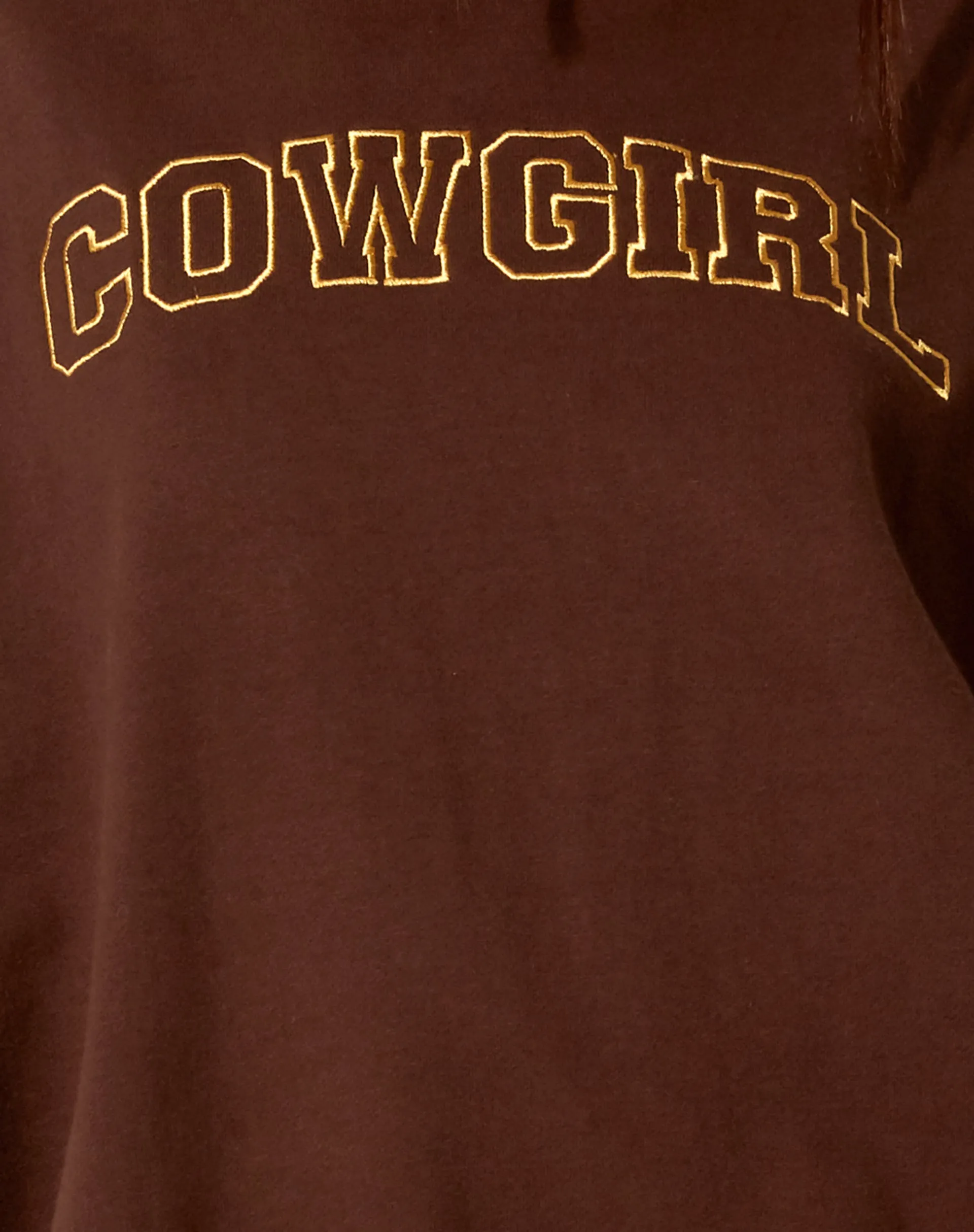 Glo Sweatshirt in Deep Mahogany with 'Cowgirl' Gold Embro