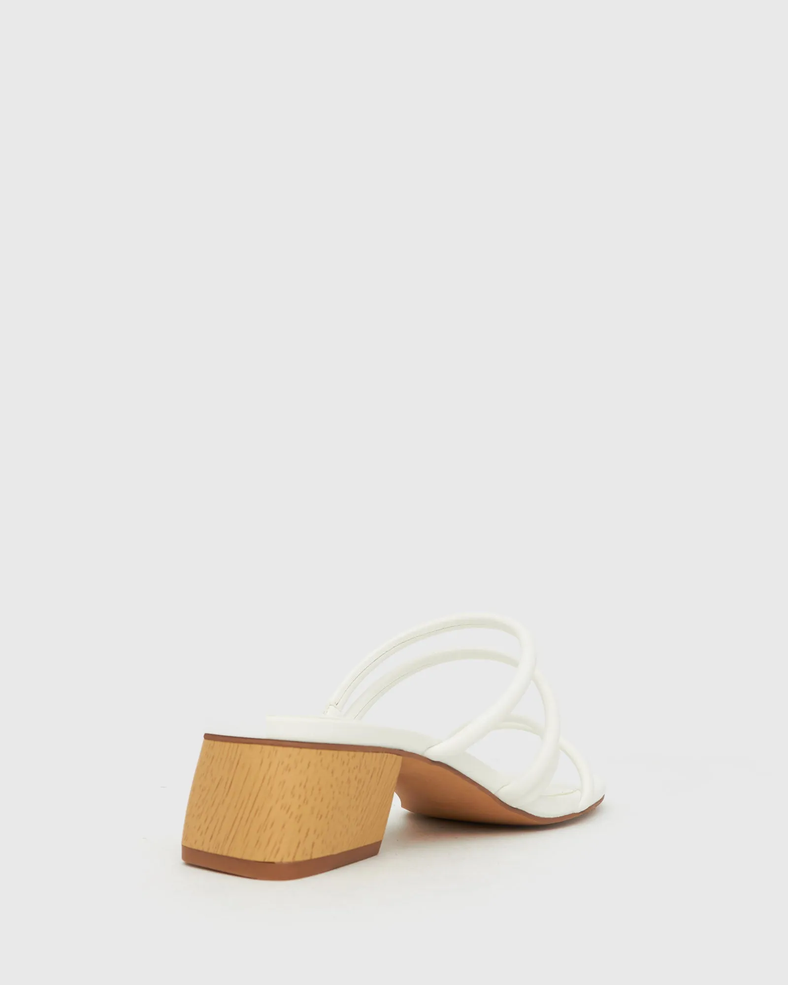 HALLIE Low Wooden Block Heel Mules