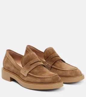 Harris Gianvito Rossi suede loafers, brown