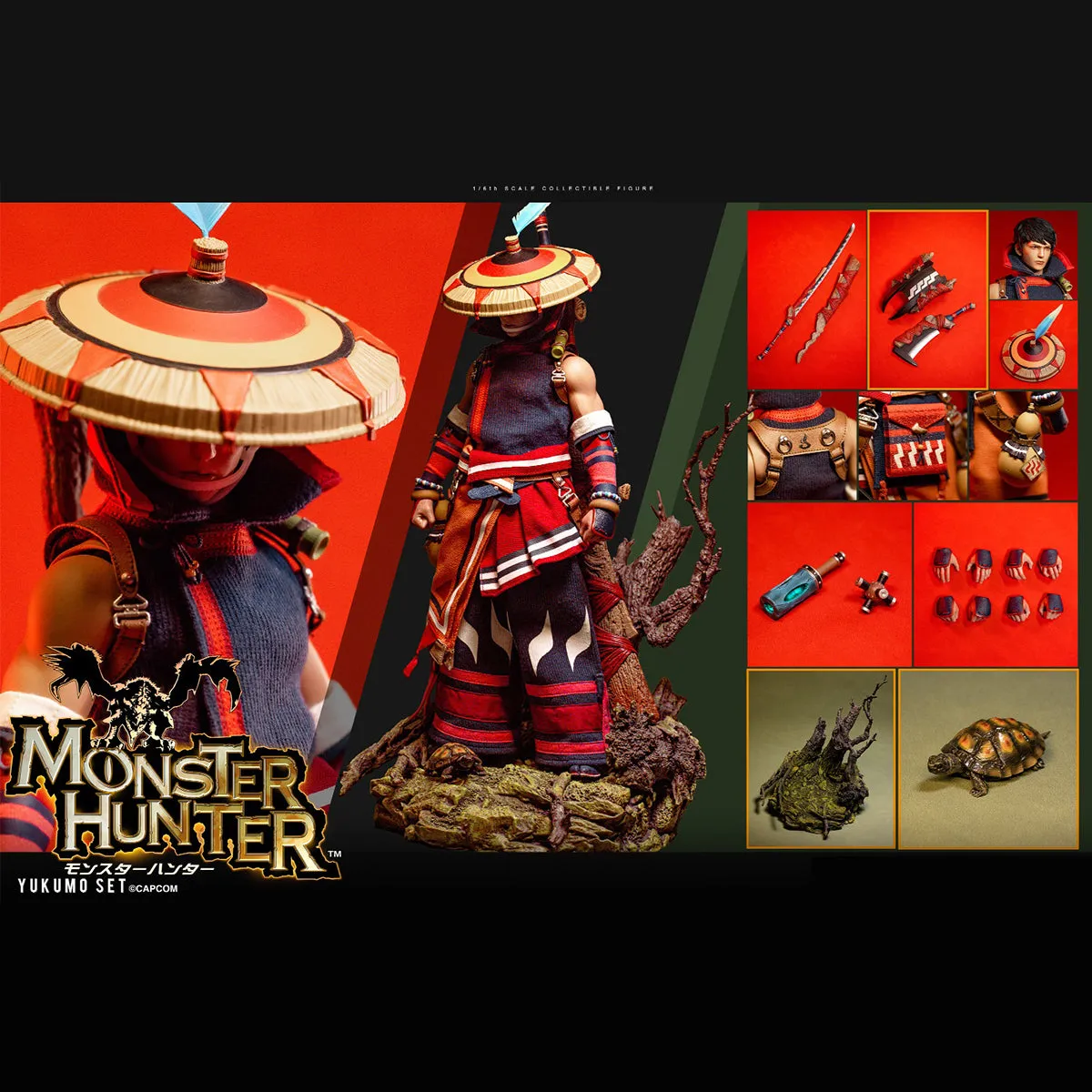 HiPlay DAMTOYS, Hunter: Yukumo Set, Deluxe Edition, Movable Eyes, Action Figure Full Set, 1:6 Scale