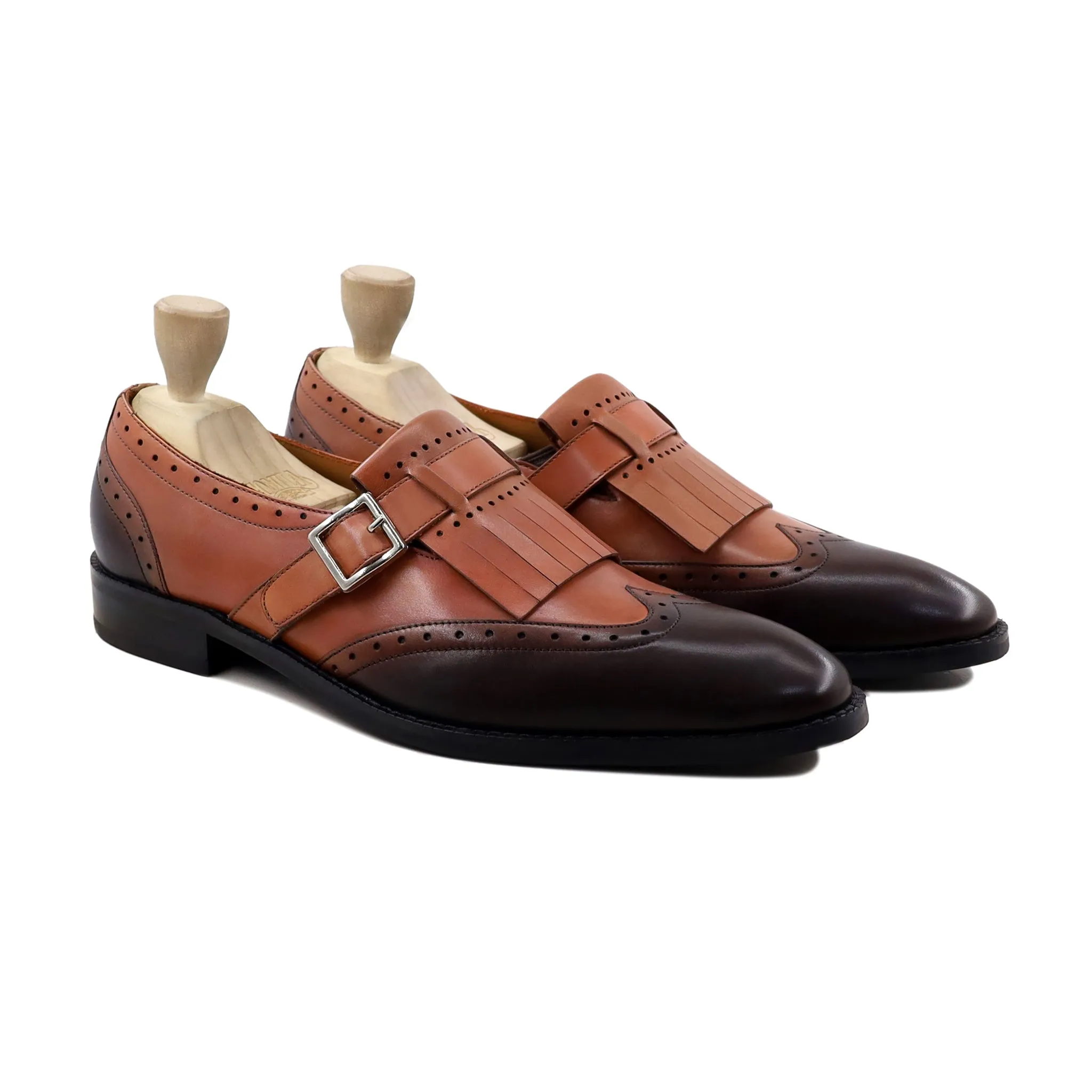 Ilkay - Men's Tan and Dark Brown Calf Leather Loafer