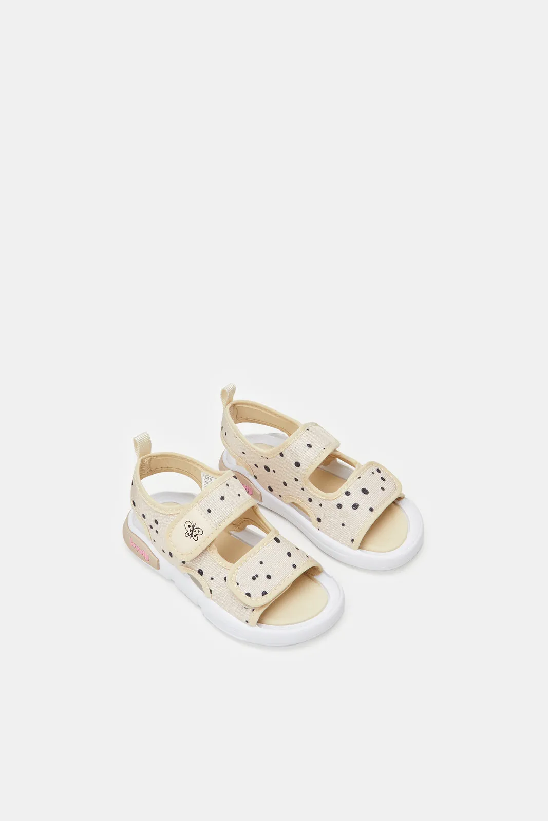 Infant Girls Beige Velcro Sandal