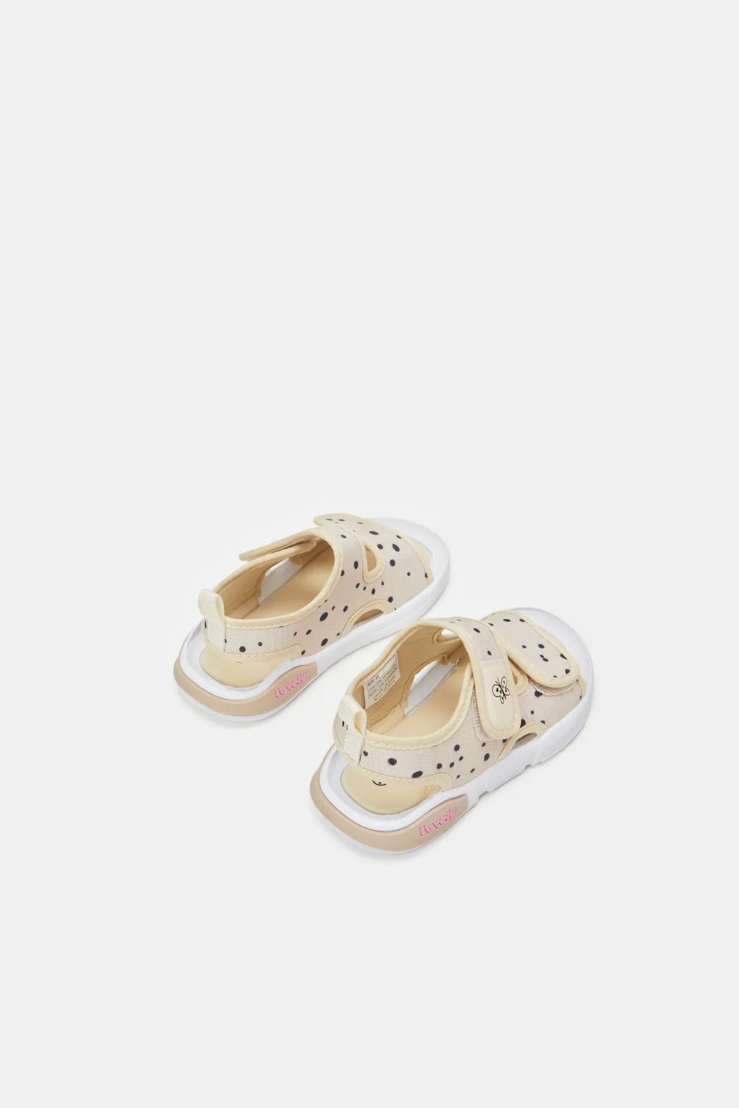 Infant Girls Beige Velcro Sandal