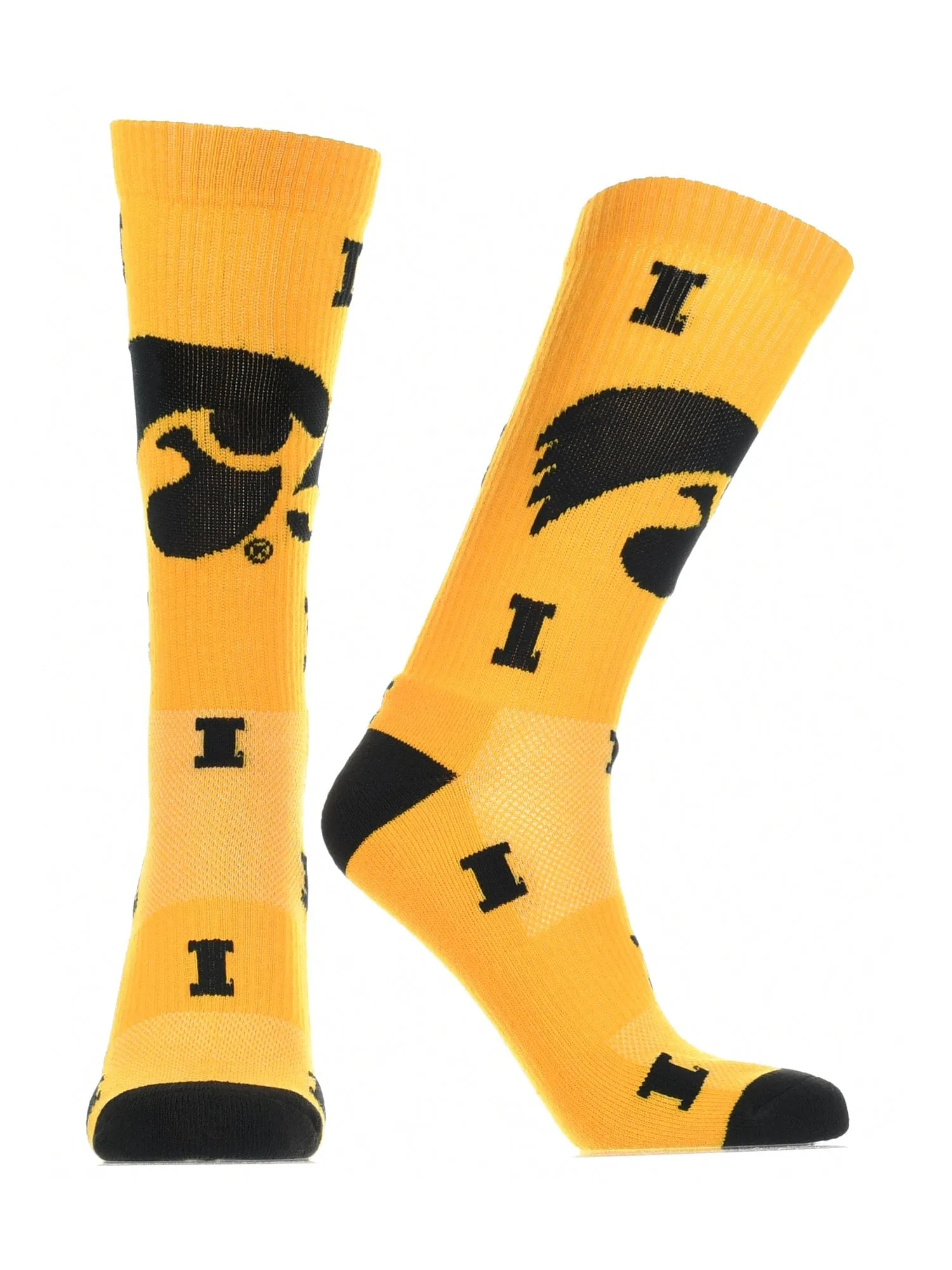 Iowa Hawkeyes Socks Crew Length Sock Mayhem