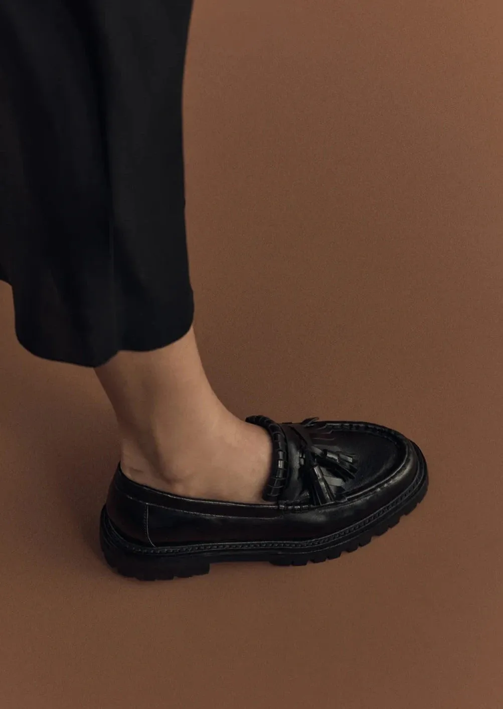 Isla Tassel Loafer Black