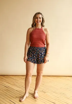 JUNE BUG Floral Ruffle Shorts