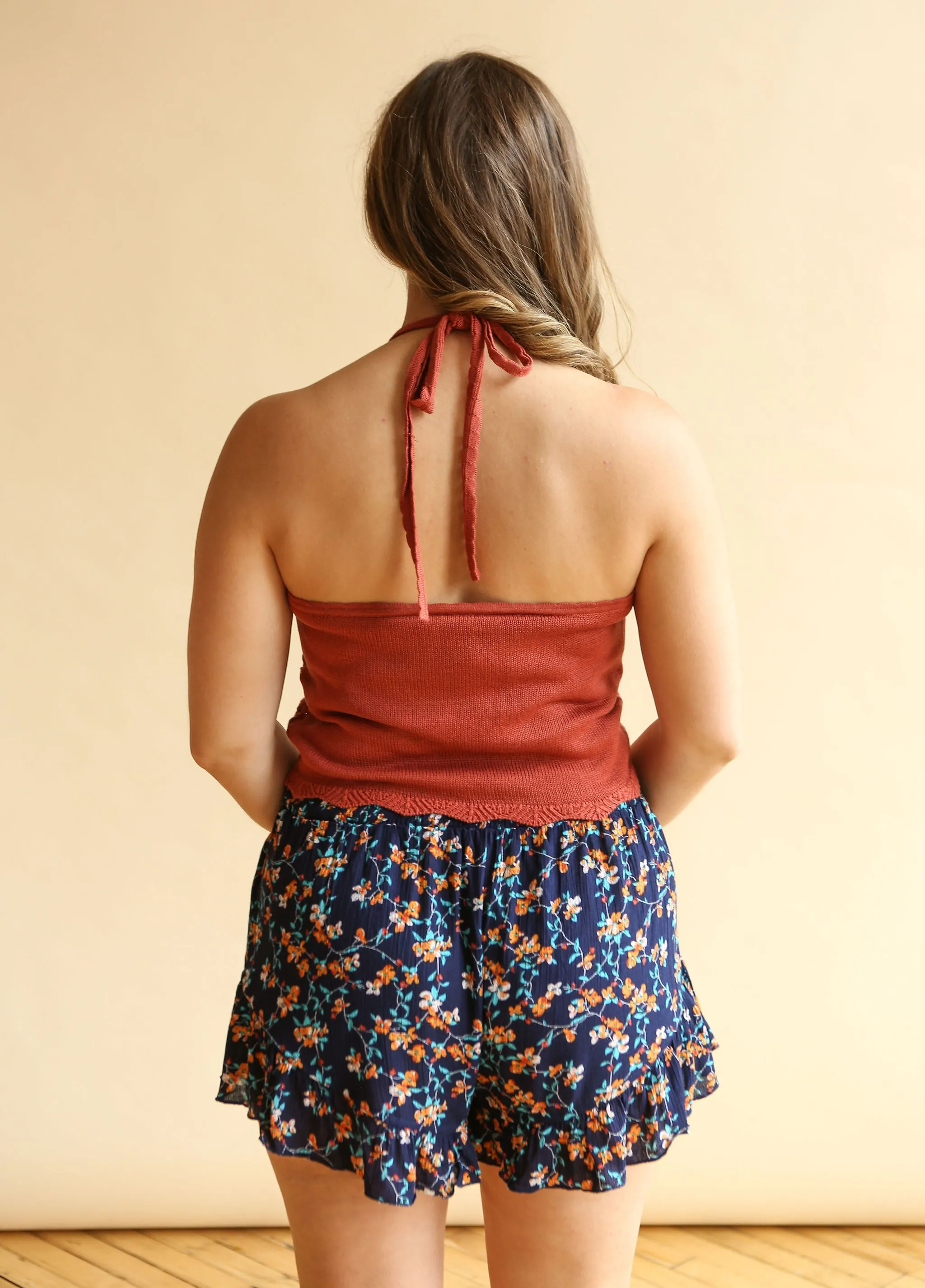 JUNE BUG Floral Ruffle Shorts