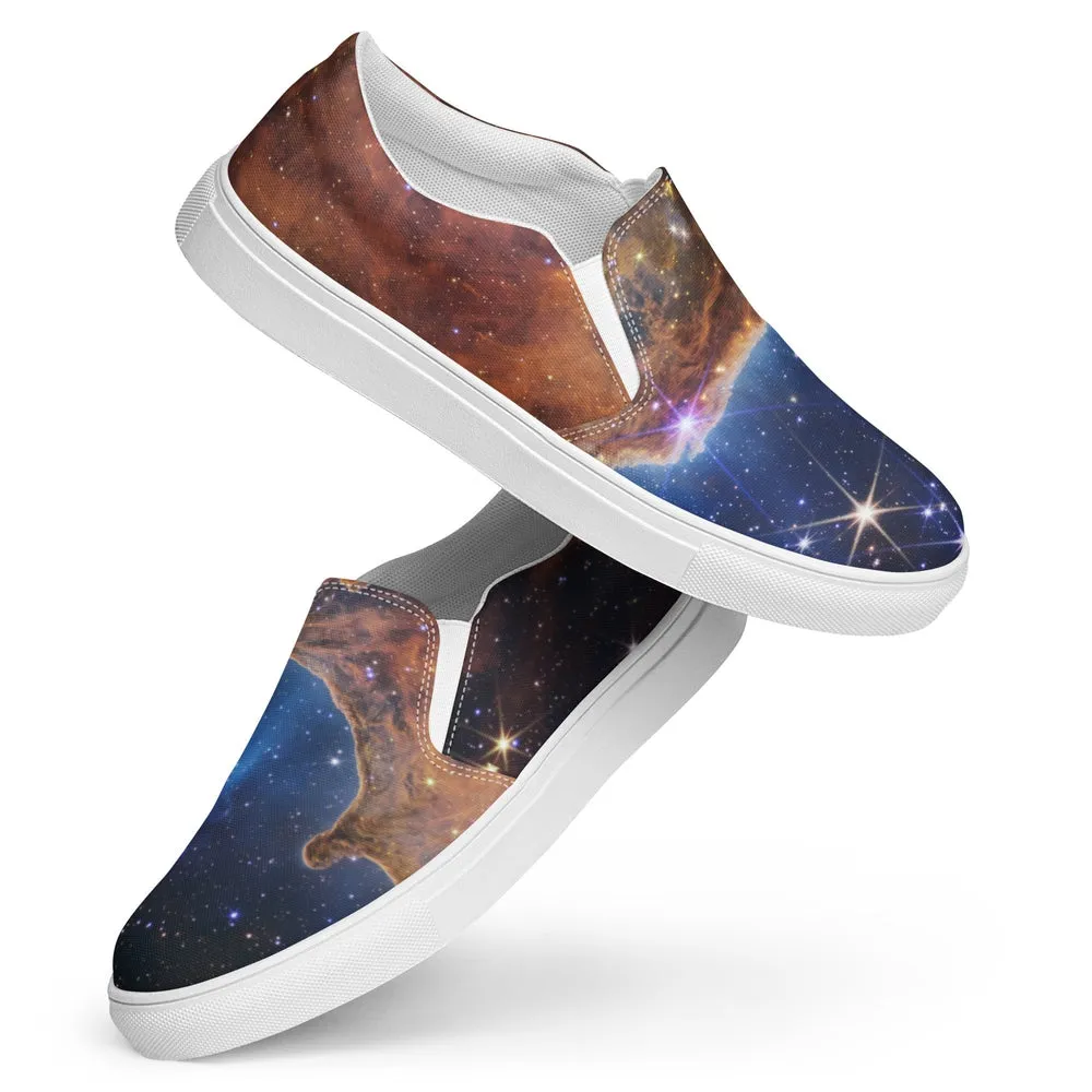 JWST Cosmic Cliffs Carina Nebula Canvas Slip-On Shoes (Women's Sizing)