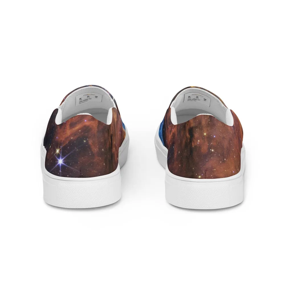 JWST Cosmic Cliffs Carina Nebula Canvas Slip-On Shoes (Women's Sizing)