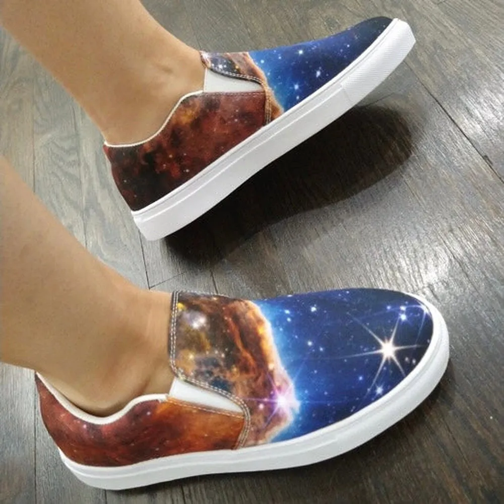 JWST Cosmic Cliffs Carina Nebula Canvas Slip-On Shoes (Women's Sizing)