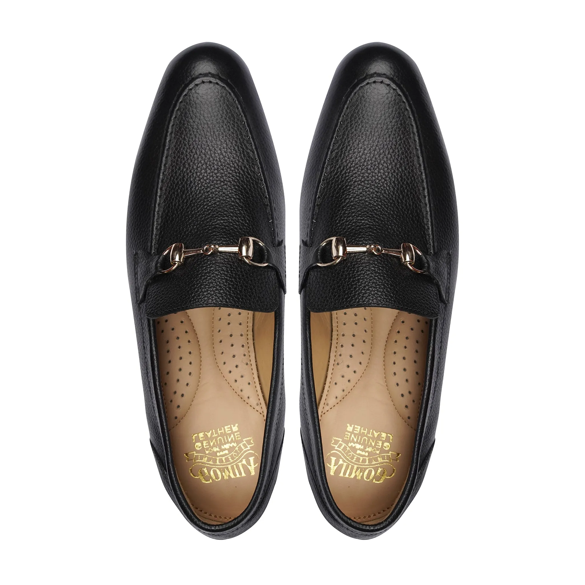 Kofu - Men's Black Pebble Grain Leather Loafer