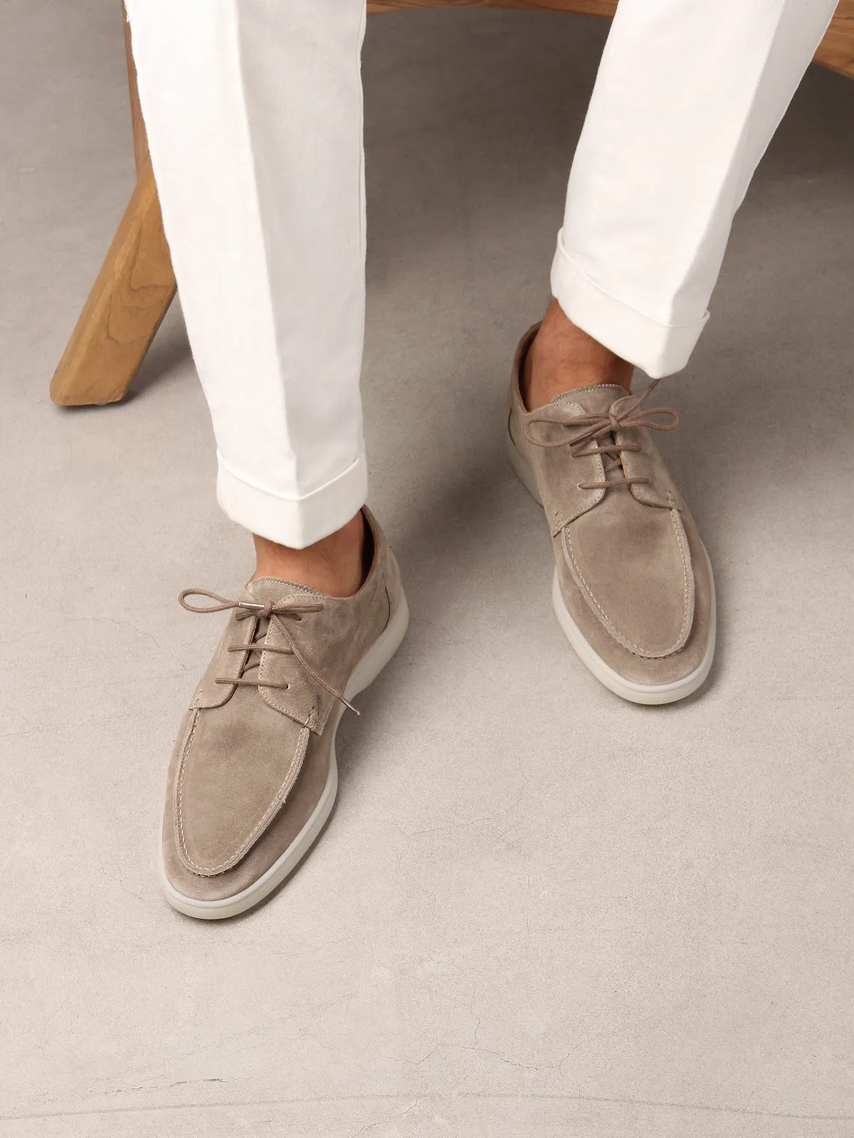 Light Grey Boat Loafers