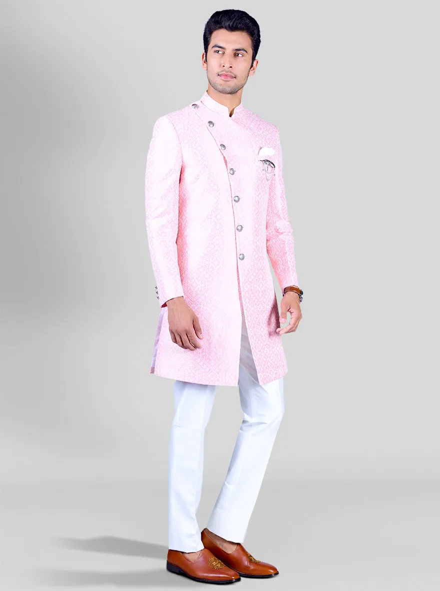 Light Pink & White Indowestern | Azania