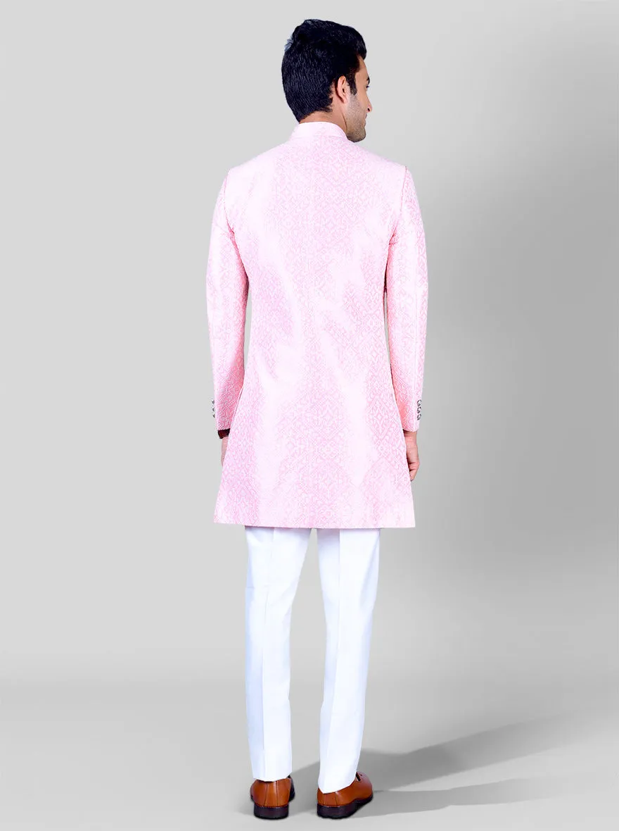 Light Pink & White Indowestern | Azania