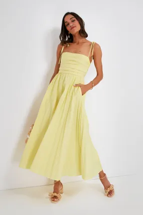 Limoncello Caroline Cotton Poplin Pleated Midi Dress