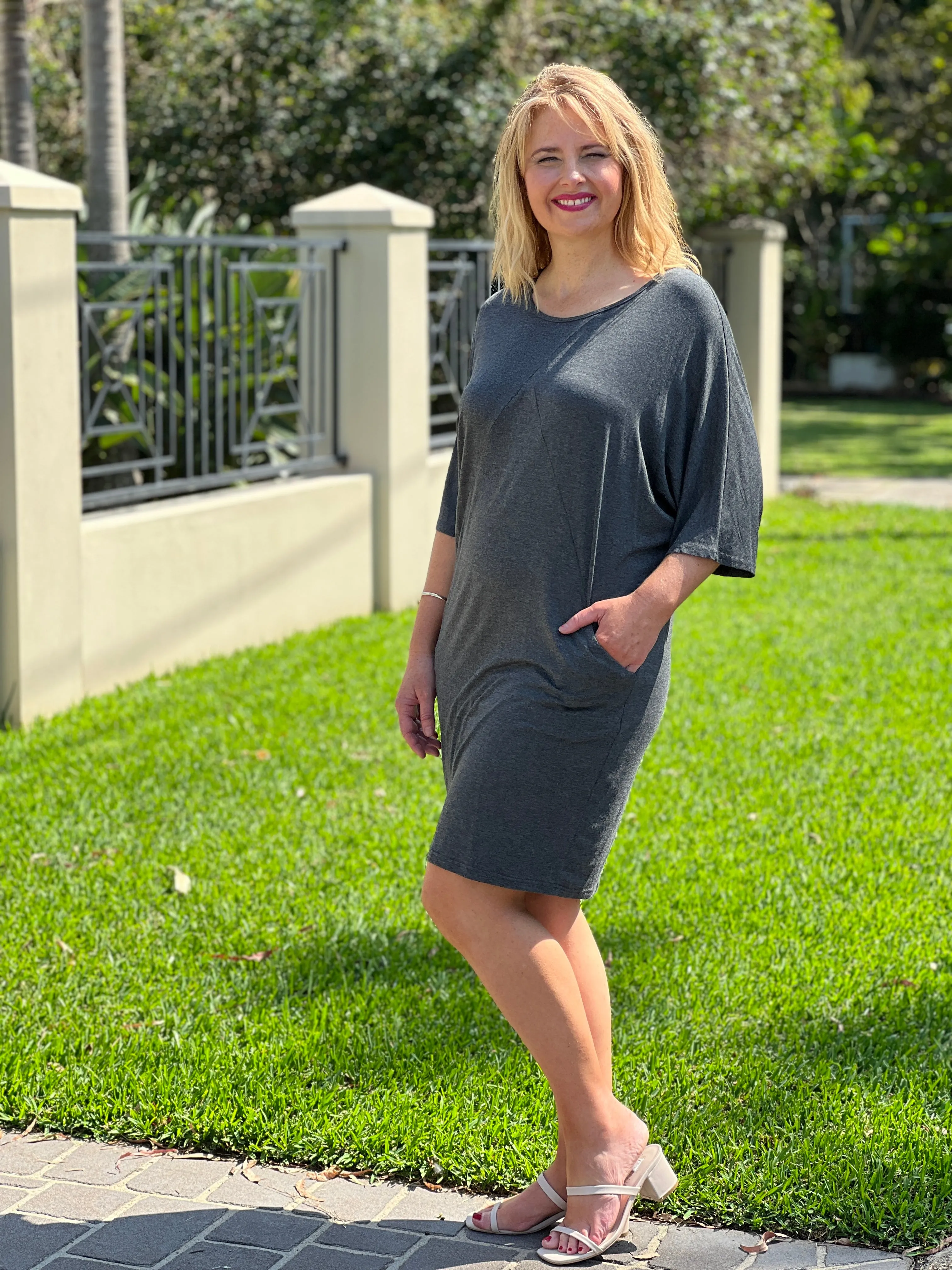 Livvy Charcoal Jersey Dress