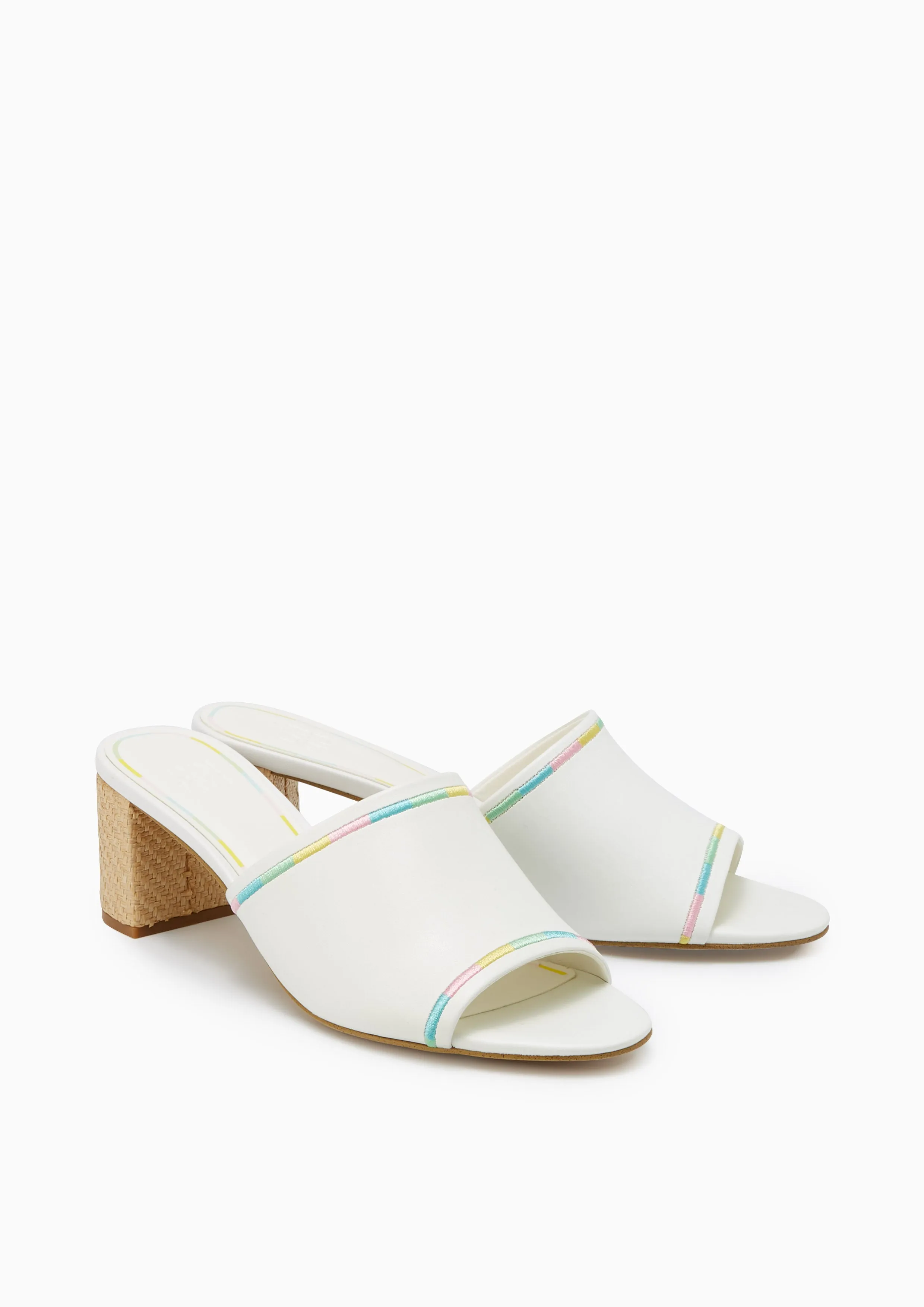 Luly Mid Heel Mules Ivory