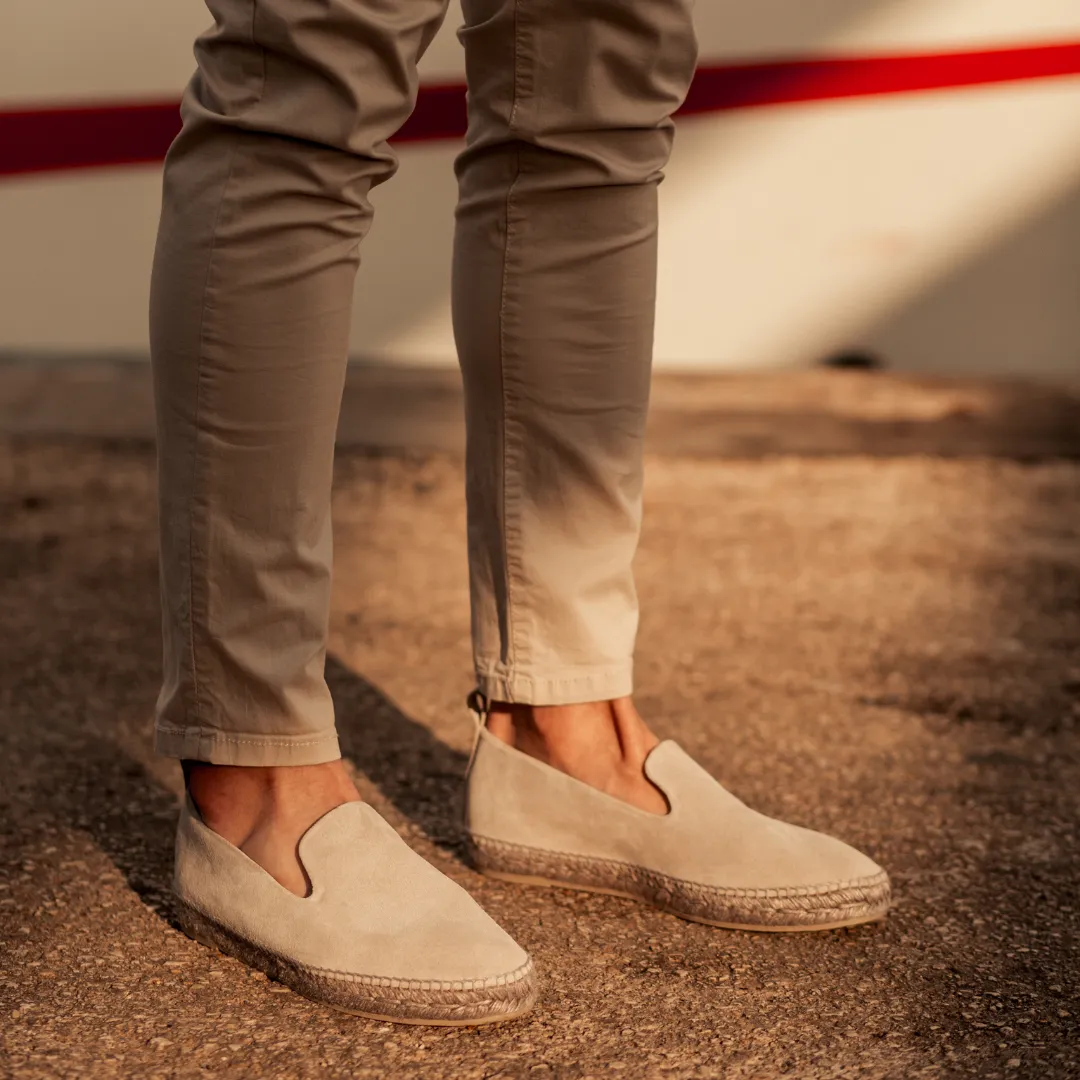 Luxury Men's Espadrilles Gozo Genuine Suede Grey