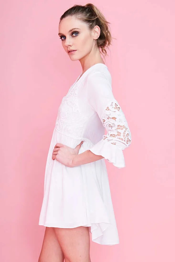 Maliah Crochet Dress White