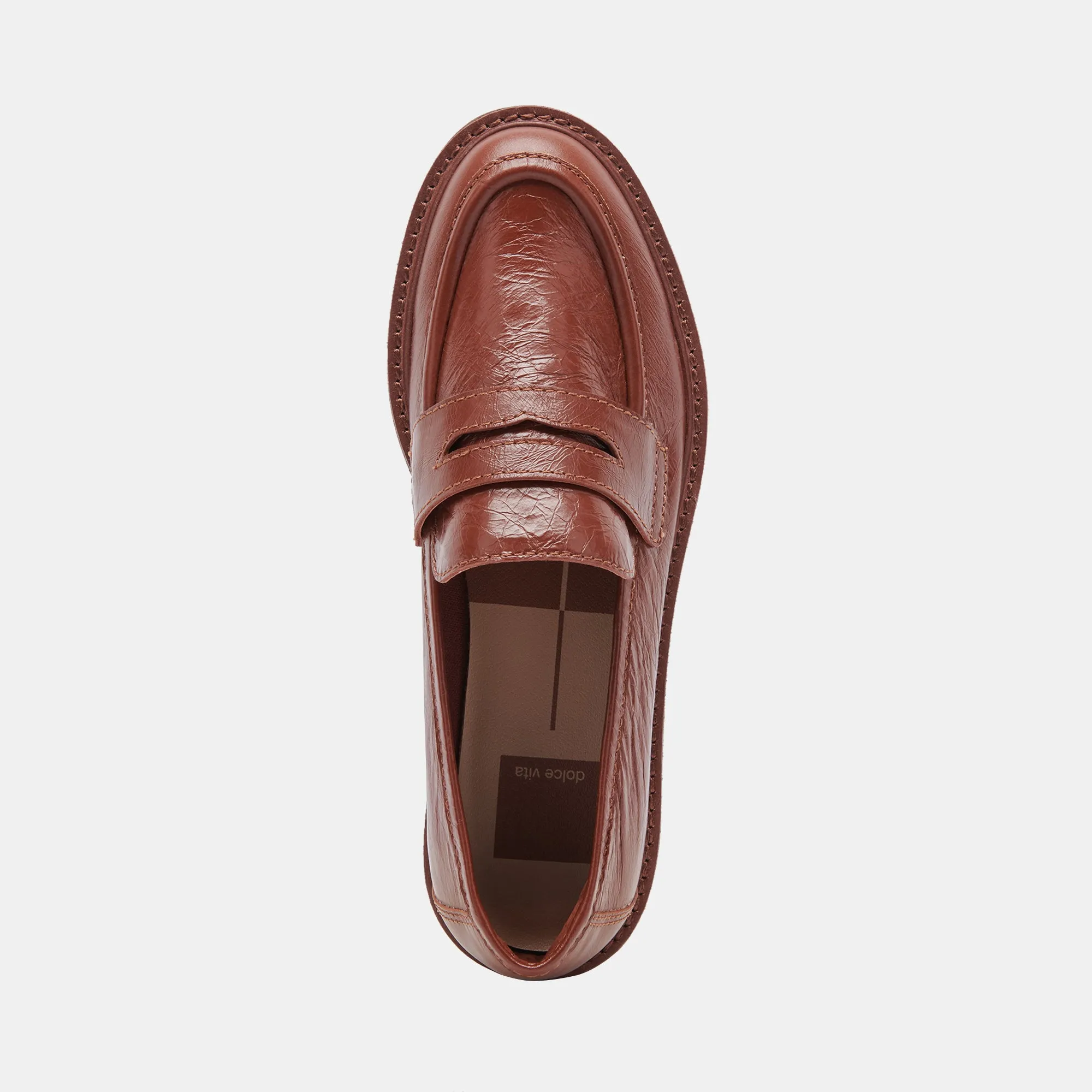 MALILA LOAFERS BROWN CRINKLE PATENT