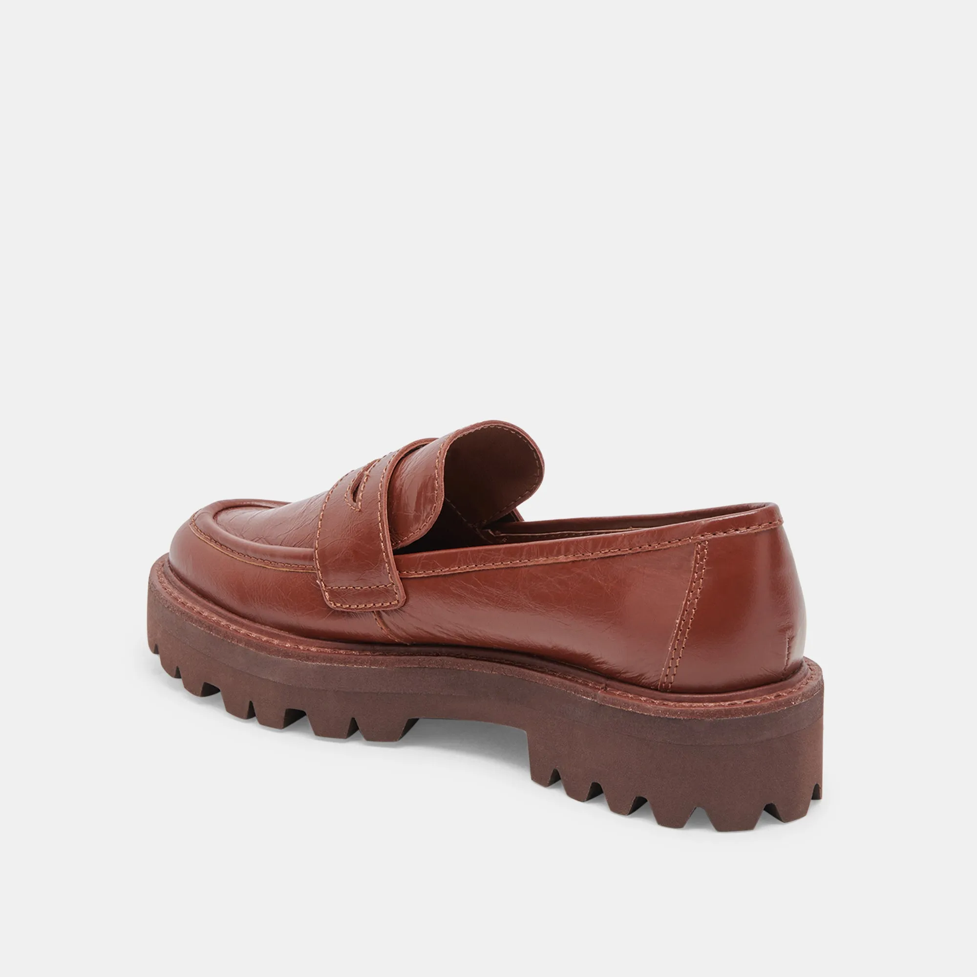 MALILA LOAFERS BROWN CRINKLE PATENT