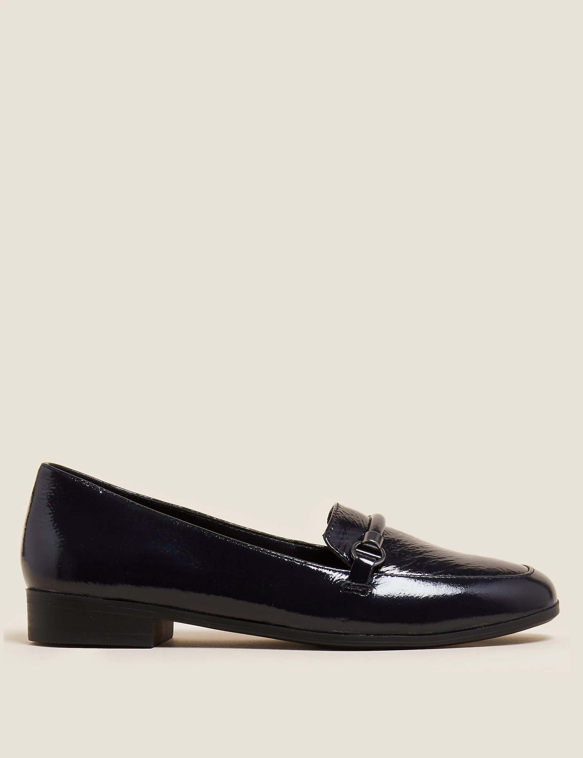 Marks & Spencer Leather Flat Loafers, Navy